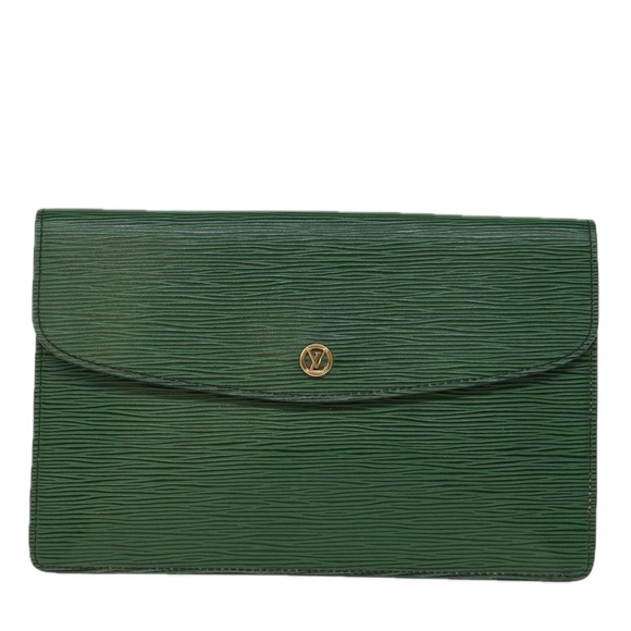 LOUIS VUITTON Epi Montaigne 27 Clutch Bag Green M52654 LV Auth 74313 - Picture 13 of 16